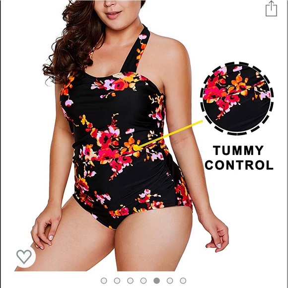 Wavely H-Back floral print sarong front swimsuit - Picture 3 of 3